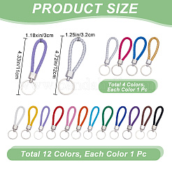 16Pcs 16 Style Imitation Leather Keychain&nbsp;KEYC-CP0001-22