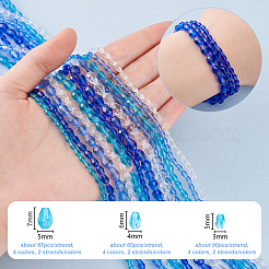 24Strands 12 Styles Transparent Faceted Glass Beads&nbsp;GLAA-GA0002-04