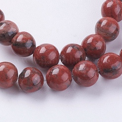 Natural Sesame Jasper/Kiwi Jasper Beads Strands&nbsp;X-G-G149-6mm-2