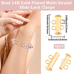 6Pcs Brass Slide Lock Clasps&nbsp;KK-BBC0027-58A