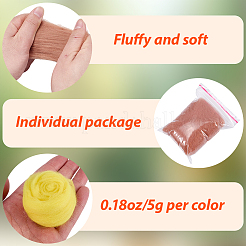 50G 10 Colors Needle Felting Wool Roving&nbsp;DIY-CP0013-77C
