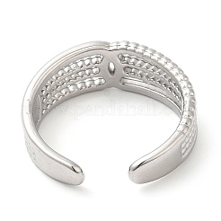 Non-Tarnish 304 Stainless Steel Hollow Open Cuff Ring for Women&nbsp;RJEW-I098-28P