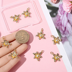 8Pcs Rack Plating Brass Micro Pave Clear Cubic Zirconia Pendants&nbsp;KK-BBC0021-87