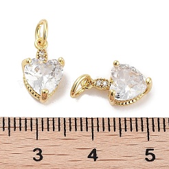 Brass Micro Pave Cubic Zirconia Charms&nbsp;KK-C051-05G-03
