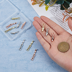 12Pcs 3 Colors Brass Fold Over Clasps&nbsp;KK-FH0007-44