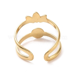 Plastic Imitation Pearl Beaded Leaf Open Cuff Ring&nbsp;KK-A181-VF508