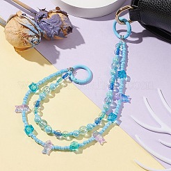 Acrylic Fish Beaded Mobile Straps&nbsp;HJEW-JM01064