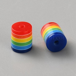 Opaque Resin Stripe Beads&nbsp;LS-RESI-WH0050-07