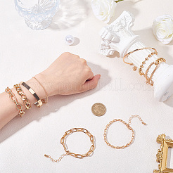 2 Sets 2 Styles Alloy Chain Bracelets & Bangles Set for Women&nbsp;BJEW-SP0001-34B