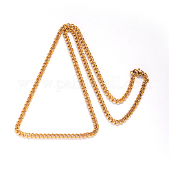 201 Stainless Steel Twisted Chain Curb Chain Necklaces&nbsp;NJEW-L416-05G