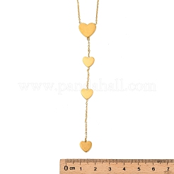304 Stainless Steel Heart Link Chain Y Necklaces for Women&nbsp;NJEW-A059-05G