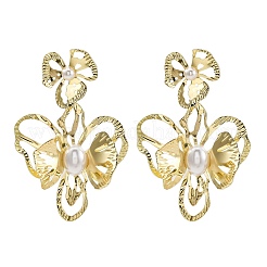 Alloy & Iron & Imitation Pearl Stud Earrings&nbsp;LS-EJEW-M075-09G