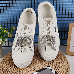 1 Pair Bowknot Plastic Imitation Pearl Shoe Charms&nbsp;DIY-FG0006-79