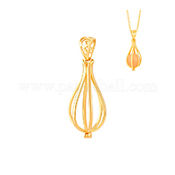 1Pc 925 Sterling Silver Bead Cage Pendants&nbsp;STER-PH0004-19G