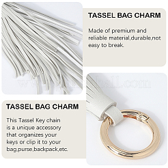 2Pcs PU Leather Tassel Pendant Keychains&nbsp;FIND-CL0002-41C