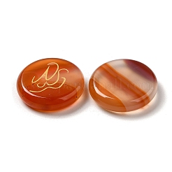 13Pcs Flat Round Natural Carnelian Rune Stones&nbsp;G-K335-08F