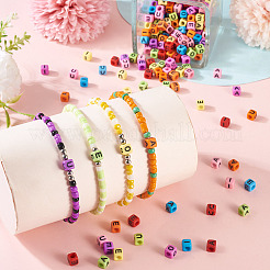 250Pcs 5 Colors Opaque Mixed Color Acrylic Beads&nbsp;MACR-TA0002-34