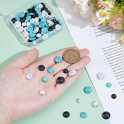 108Pcs 9 Styles Dyed Synthetic Turquoise Cabochons&nbsp;TURQ-PH0001-17