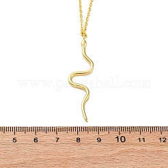 Brass Snake Pendant Cable Chain Necklaces for Women&nbsp;NJEW-S438-01B-G