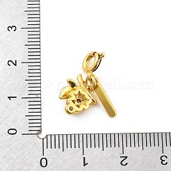 Brass Rhinestone Fruits Pendant Decoration&nbsp;HJEW-P020-01F-G