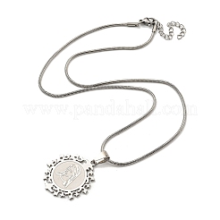 Non-Tarnish Virgin Mary Pendant Necklaces&nbsp;NJEW-S422-02P