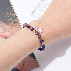 2 Strands Natural Galaxy Tiger Eye Beads Strands&nbsp;G-OC0002-76