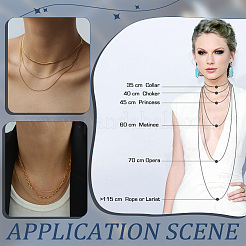 6Pcs Rack Plating Brass Serpentine Chain Necklaces for Women&nbsp;NJEW-BBC0001-20C