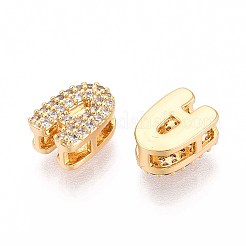Brass Micro Pave Clear Cubic Zirconia Beads&nbsp;KK-T071-17G