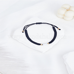 1Pc Imitation Pearl Braided Beads Bracelets for Men Women&nbsp;BJEW-LP0003-13B