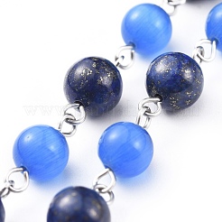 Handmade Natural & Synthetic Mixed Gemstone Beaded Chains&nbsp;AJEW-JB00509