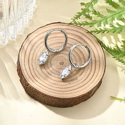 304 Stainless Steel Micro Pave Cubic Zirconia Hoop Earrings&nbsp;STAS-R004-04P-02