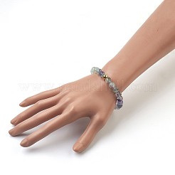 Natural Fluorite Beads Stretch Bracelets&nbsp;BJEW-JB03852-04