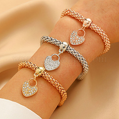 3Pcs Heart Zinc Alloy Charm Bracelets&nbsp;FS-WG3B029-01