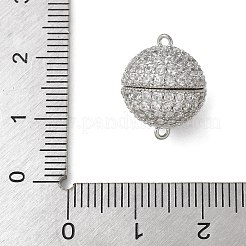 Brass Micro Pave Cubic Zirconia Magnetic Clasps&nbsp;KK-U052-15P