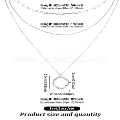 Brass 3 Layer Necklaces&nbsp;NJEW-LP0003-79S
