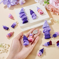 14Pcs 7 Styles Polycotton(Polyester Cotton) Tassel Pendant Decorations&nbsp;FIND-TA0009-24