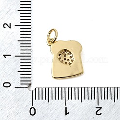 Brass Micro Pave Clear Cubic Zirconia Charms&nbsp;KK-L267-06G