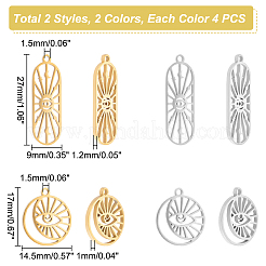 16Pcs 4 Style 304 Stainless Steel Pendants&nbsp;STAS-UN0038-89