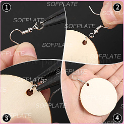 2 Sets Unfinished Wooden Blank Dangle Earring Making Kits&nbsp;DIY-SP0004-46