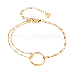 304 Stainless Steel Ball Chain & Box Chain Bracelets&nbsp;BJEW-D460-02G