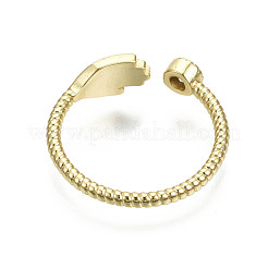 Brass Micro Pave Clear Cubic Zirconia Cuff Rings&nbsp;RJEW-S044-132-NF