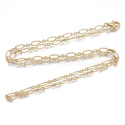Brass Cable Chains Necklace Making&nbsp;MAK-S072-16B-MG