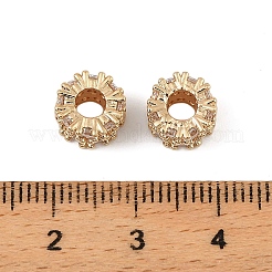 Brass Micro Pave Cubic Zirconia Beads&nbsp;KK-K374-20G