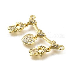 Brass Micro Pave Cubic Zirconia Pendants&nbsp;KK-Q066-15A-G