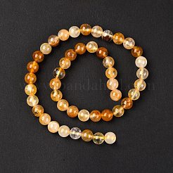 Natural Yellow Hematoid Quartz Round Beads Strands&nbsp;G-F266-09-8mm