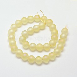 Frosted Electroplate Synthetic Quartz Bead Strands&nbsp;EGLA-J064-4mm-FR03