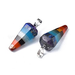 Natural & Synthetic Mixed Stone Chakras Pendants&nbsp;G-R451-09
