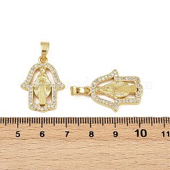 Brass Micro Pave Cubic Zirconia Pendants&nbsp;KK-S526-43G