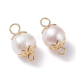 Natural Cultured Freshwater Pearl Beads Links Connectors&nbsp;PALLOY-JF01260