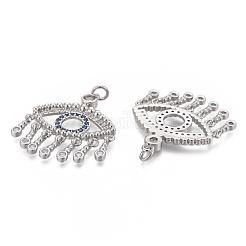 Brass Micro Pave Clear Cubic Zirconia Pendants&nbsp;KK-F821-16P